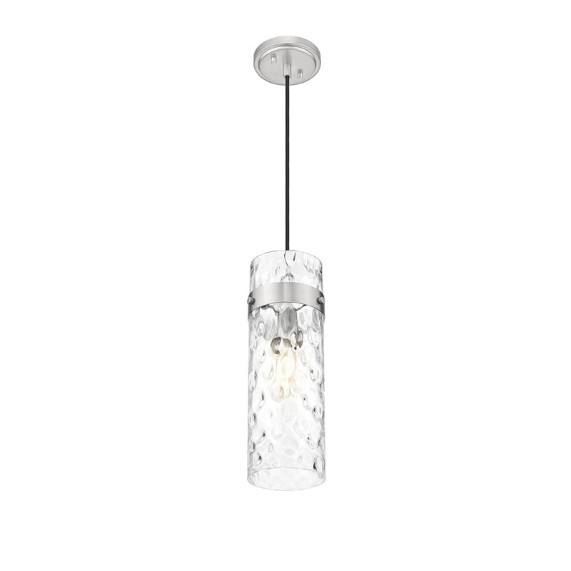 Z-Lite Fontaine 1 Light 5.75" Pendant, Brushed Nickel/Clear Water