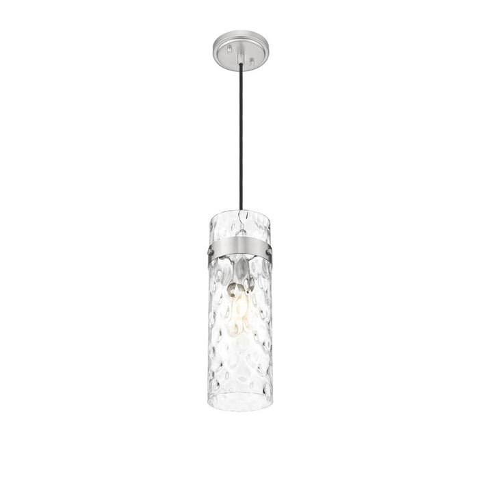 Z-Lite Fontaine 1 Light 5.75" Pendant, Brushed Nickel/Clear Water
