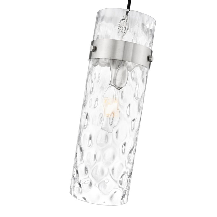 Z-Lite Fontaine 1 Light 5.75" Pendant, Brushed Nickel/Clear Water