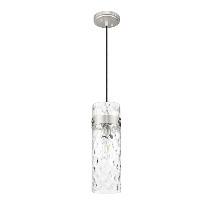 Z-Lite Fontaine 1 Light 5.75" Pendant, Brushed Nickel/Clear Water