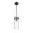 Z-Lite Fontaine 1 Light 5.75" Pendant, Matte Black/Clear Water