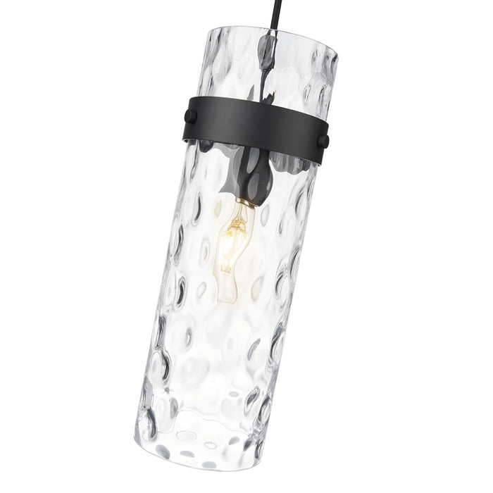 Z-Lite Fontaine 1 Light 5.75" Pendant, Matte Black/Clear Water