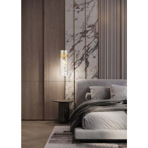 Z-Lite Fontaine 1 Light 5.75" Pendant, Rubbed Brass/Clear Water