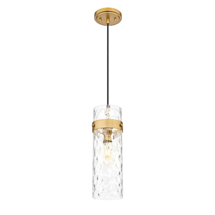 Z-Lite Fontaine 1 Light 5.75" Pendant, Rubbed Brass/Clear Water