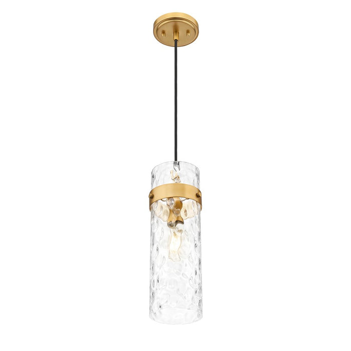 Z-Lite Fontaine 1 Light 5.75" Pendant, Rubbed Brass/Clear Water