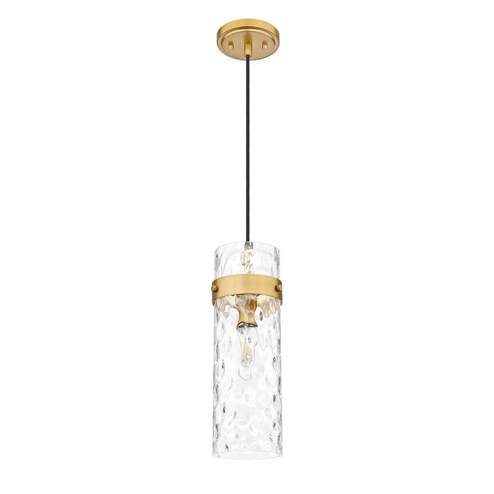 Z-Lite Fontaine 1 Light 5.75" Pendant, Rubbed Brass/Clear Water