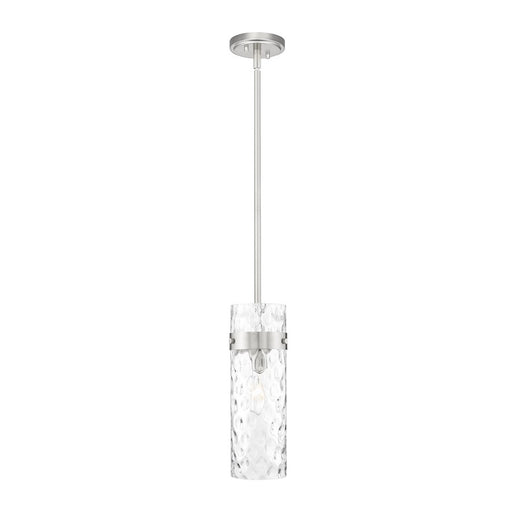 Z-Lite Fontaine 1 Light 5.75" Pendant/Rod, Nickel/Clear Water - 7002P5-ROD-BN