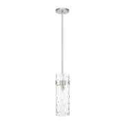 Z-Lite Fontaine 1Lt 5.75" Pendant/Rod, Nickel/Clear Water - 7002P5-ROD-BN
