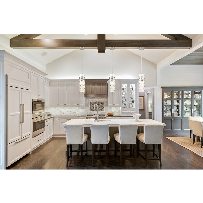 Z-Lite Fontaine 1 Light 5.75" Pendant/Rod, Nickel/Clear Water