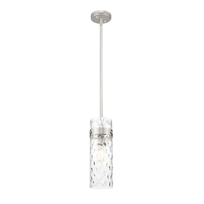 Z-Lite Fontaine 1 Light 5.75" Pendant/Rod, Nickel/Clear Water