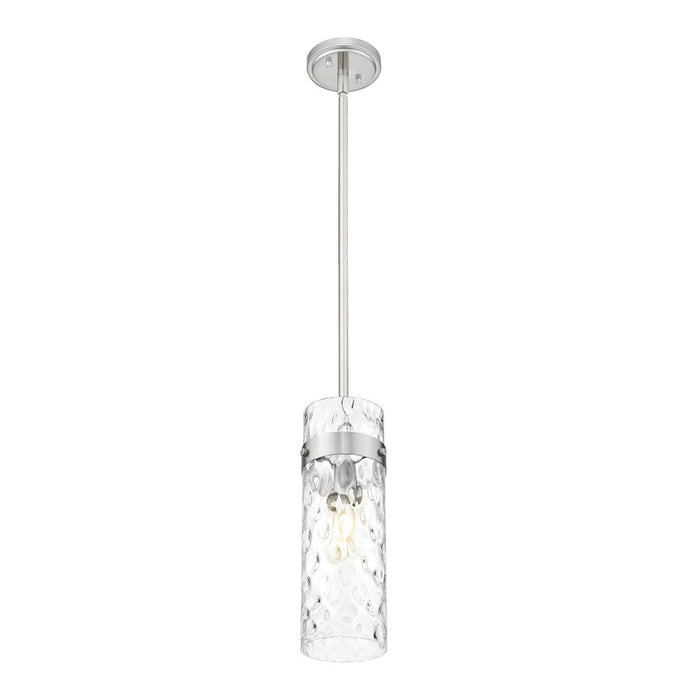 Z-Lite Fontaine 1 Light 5.75" Pendant/Rod, Nickel/Clear Water