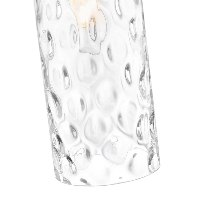 Z-Lite Fontaine 1 Light 5.75" Pendant/Rod, Nickel/Clear Water