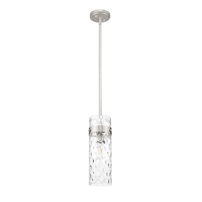 Z-Lite Fontaine 1 Light 5.75" Pendant/Rod, Nickel/Clear Water
