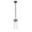 Z-Lite Fontaine 1 Light 5.75" Pendant/Rod, Matte Black/Clear Water