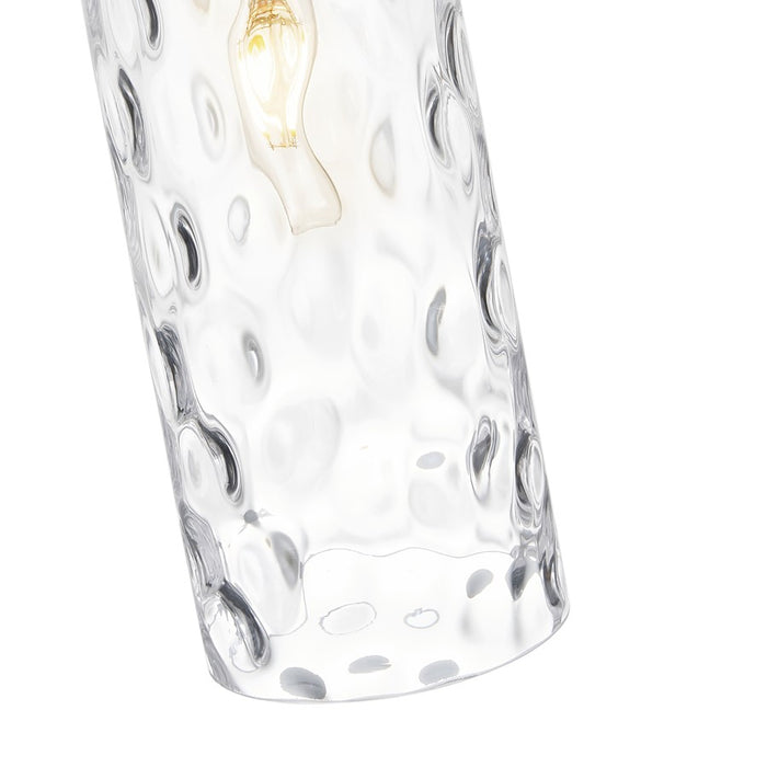 Z-Lite Fontaine 1 Light 5.75" Pendant/Rod, Matte Black/Clear Water