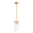 Z-Lite Fontaine 1 Light 5.75" Pendant/Rod, Rubbed Brass/Clear Water