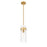 Z-Lite Fontaine 1 Light 5.75" Pendant/Rod, Rubbed Brass/Clear Water