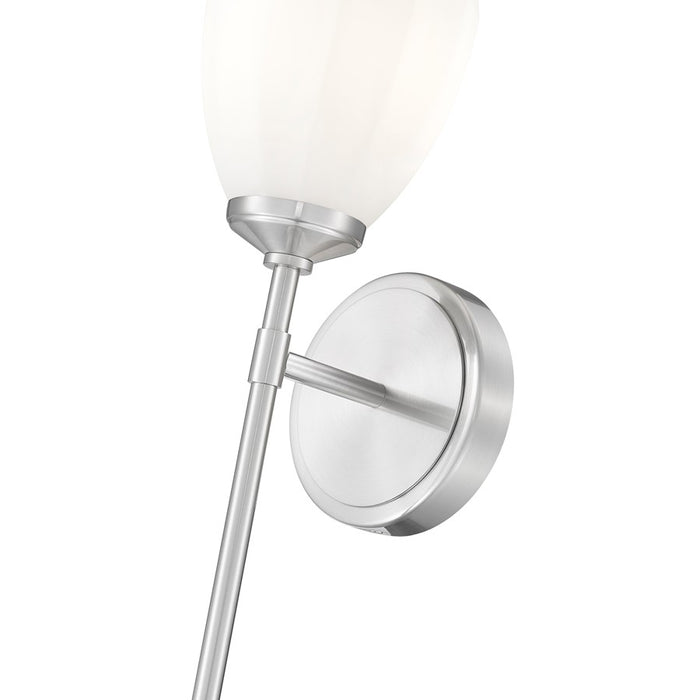Z-Lite Oren 1 Light Wall Sconce, Brushed Nickel/Matte Opal