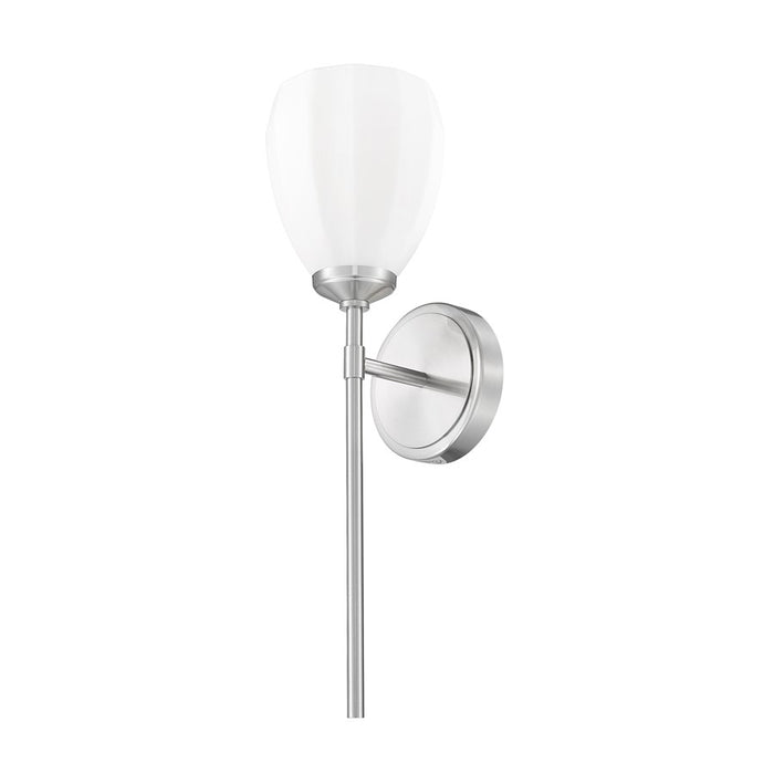 Z-Lite Oren 1 Light Wall Sconce, Brushed Nickel/Matte Opal