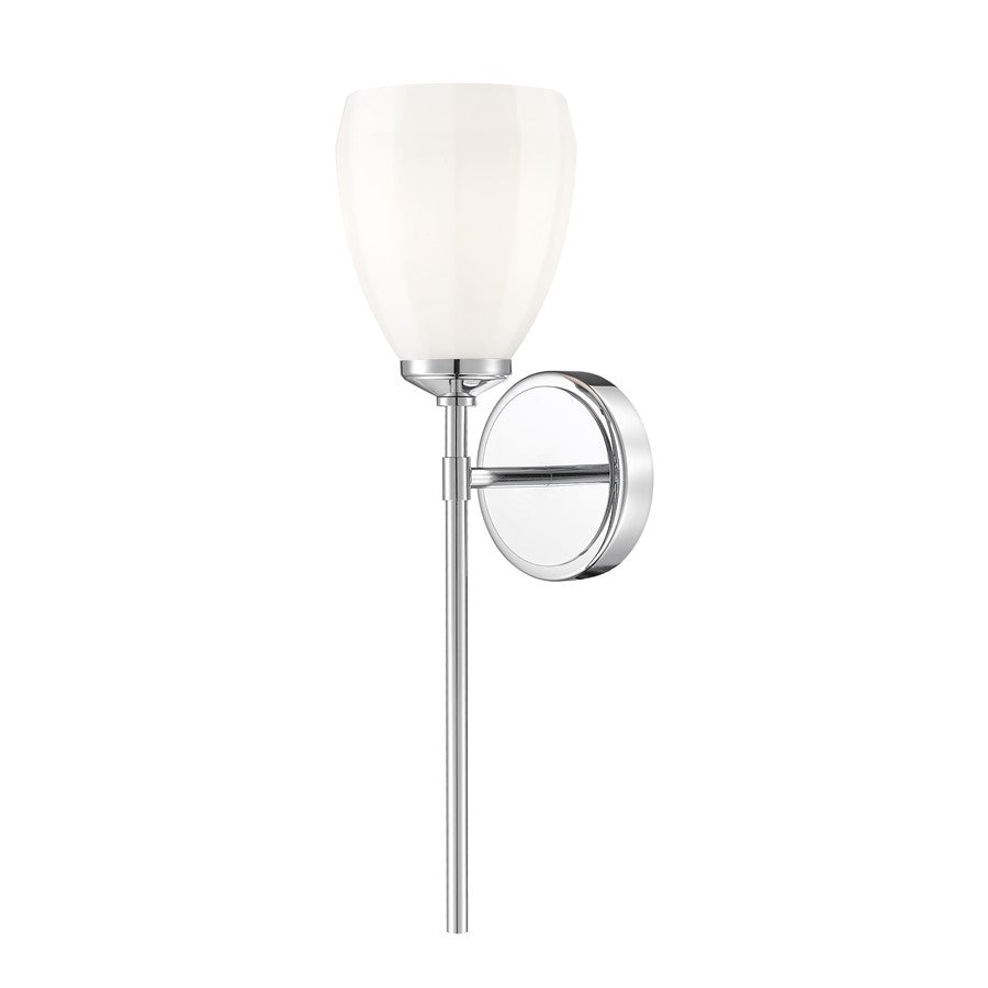 Z-Lite Oren 1 Light Wall Sconce, Chrome /Matte Opal - 7004-1S-CH