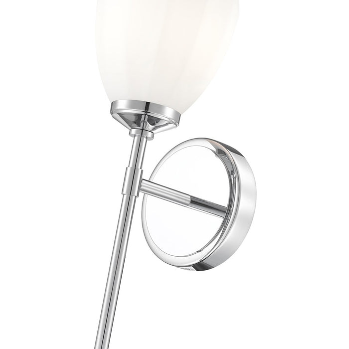 Z-Lite Oren 1 Light Wall Sconce, Chrome /Matte Opal