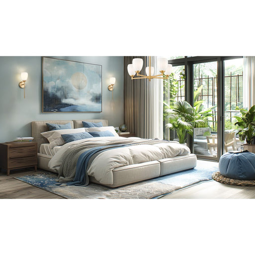 Z-Lite Oren 1 Light Wall Sconce, Modern Gold/Matte Opal