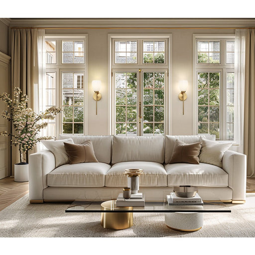 Z-Lite Oren 1 Light Wall Sconce, Modern Gold/Matte Opal