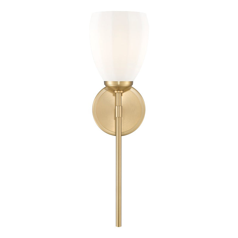 Z-Lite Oren 1 Light Wall Sconce, Modern Gold/Matte Opal