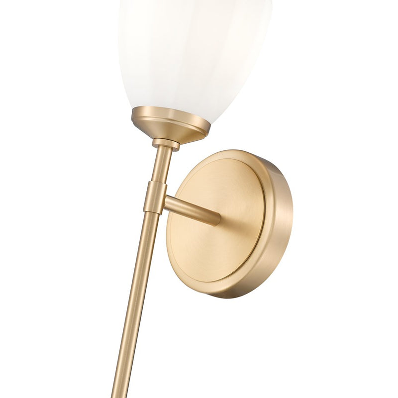Z-Lite Oren 1 Light Wall Sconce, Modern Gold/Matte Opal