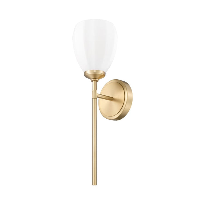 Z-Lite Oren 1 Light Wall Sconce, Modern Gold/Matte Opal
