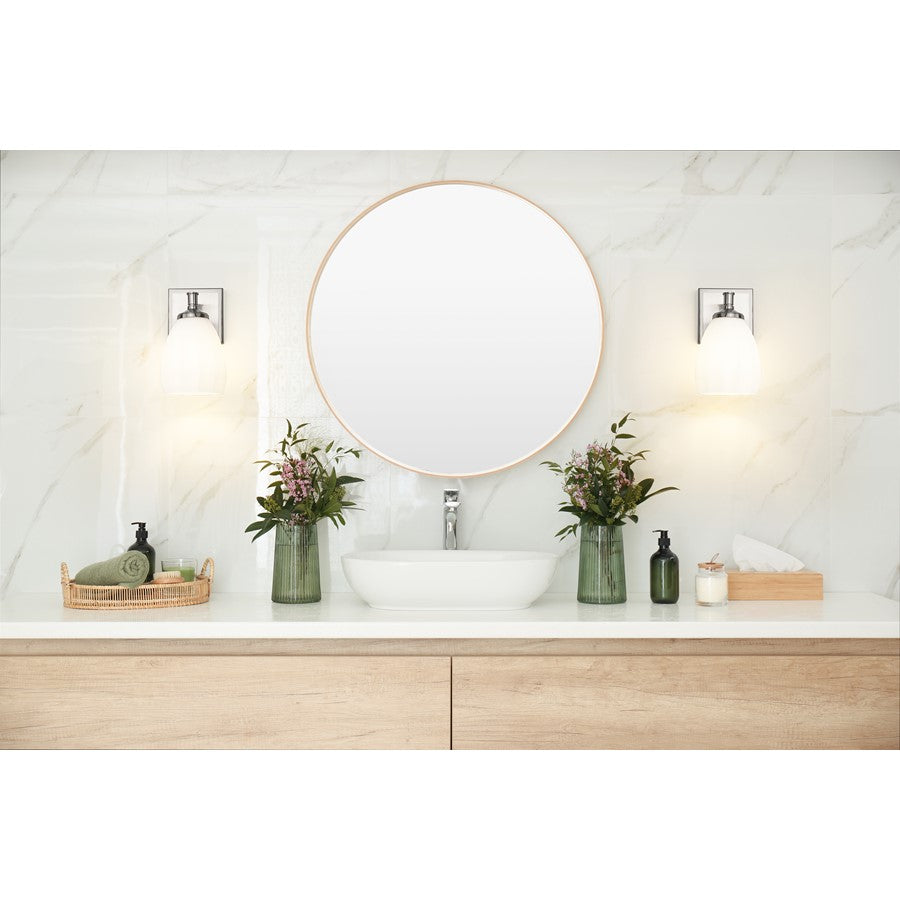 Z-Lite Oren 1 Light Vanity, Brushed Nickel/Matte Opal