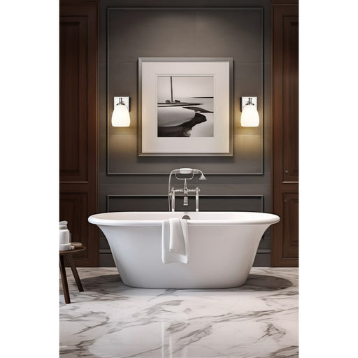 Z-Lite Oren 1 Light Vanity, Brushed Nickel/Matte Opal