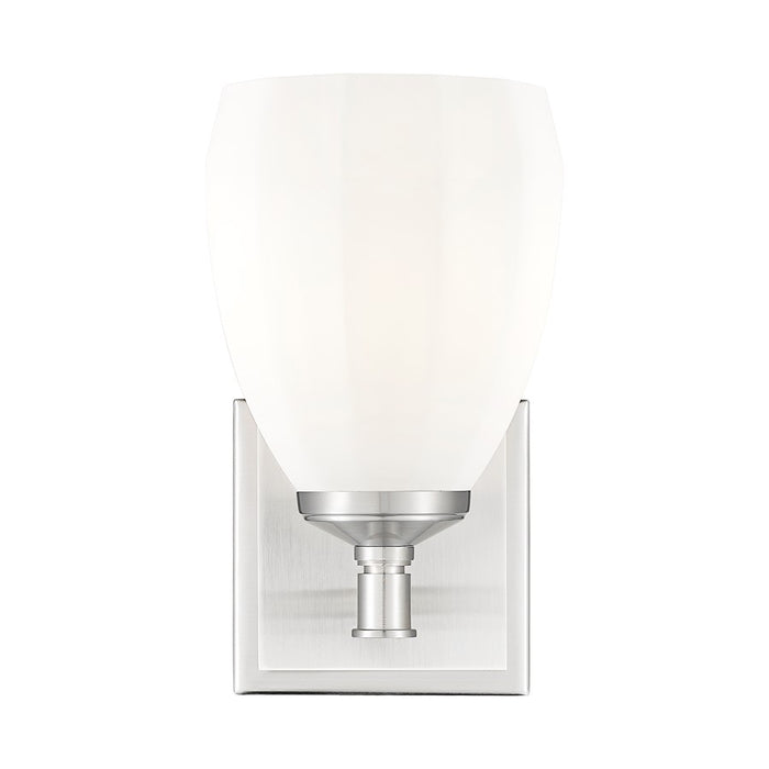 Z-Lite Oren 1 Light Vanity, Brushed Nickel/Matte Opal
