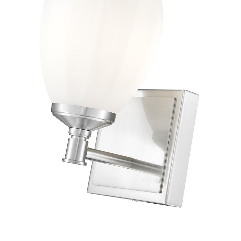 Z-Lite Oren 1 Light Vanity, Brushed Nickel/Matte Opal