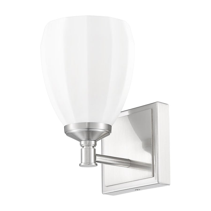 Z-Lite Oren 1 Light Vanity, Brushed Nickel/Matte Opal