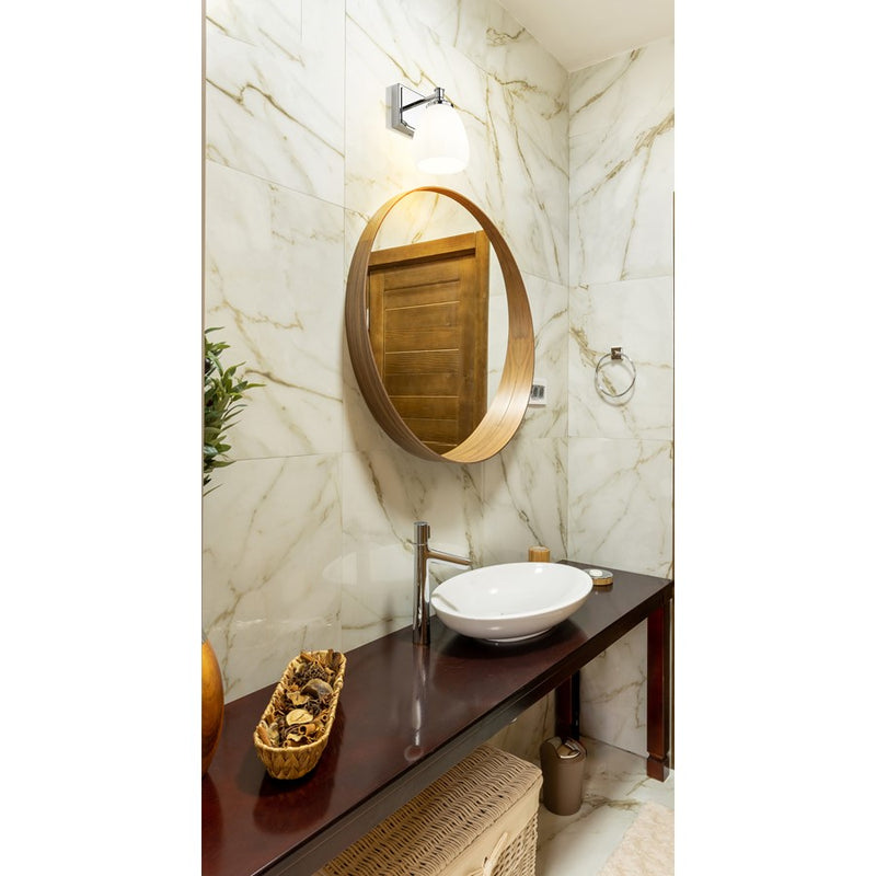Z-Lite Oren 1 Light Vanity, Chrome /Matte Opal
