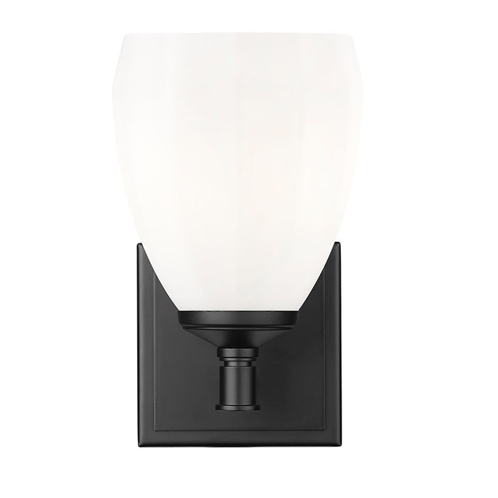 Z-Lite Oren 1 Light Vanity, Matte Black/Matte Opal