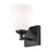 Z-Lite Oren 1 Light Vanity, Matte Black/Matte Opal