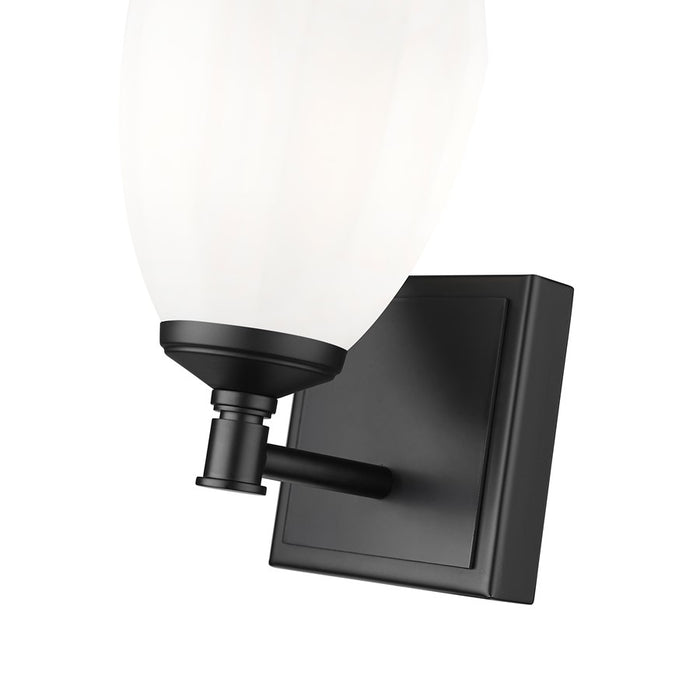 Z-Lite Oren 1 Light Vanity, Matte Black/Matte Opal