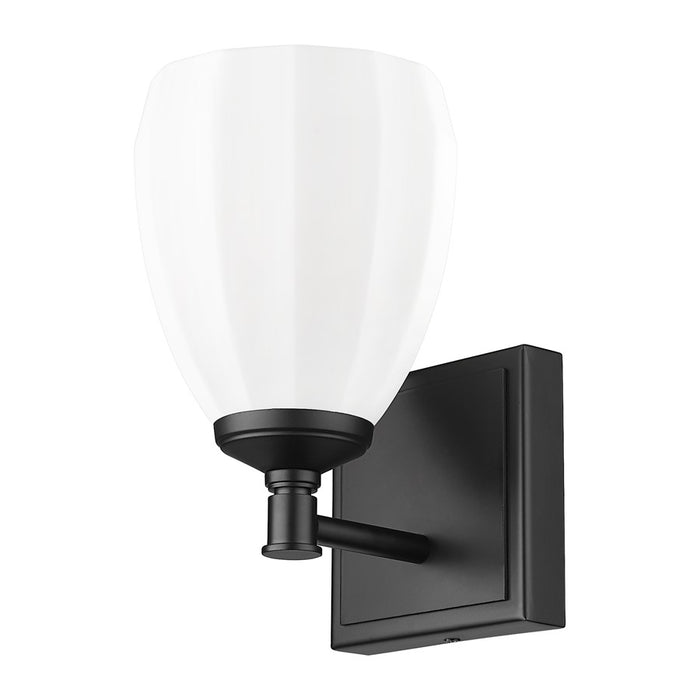 Z-Lite Oren 1 Light Vanity, Matte Black/Matte Opal