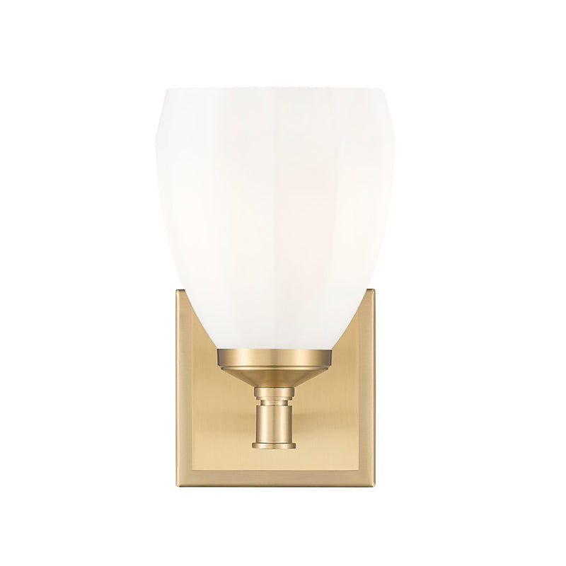 Z-Lite Oren 1 Light Vanity, Modern Gold/Matte Opal