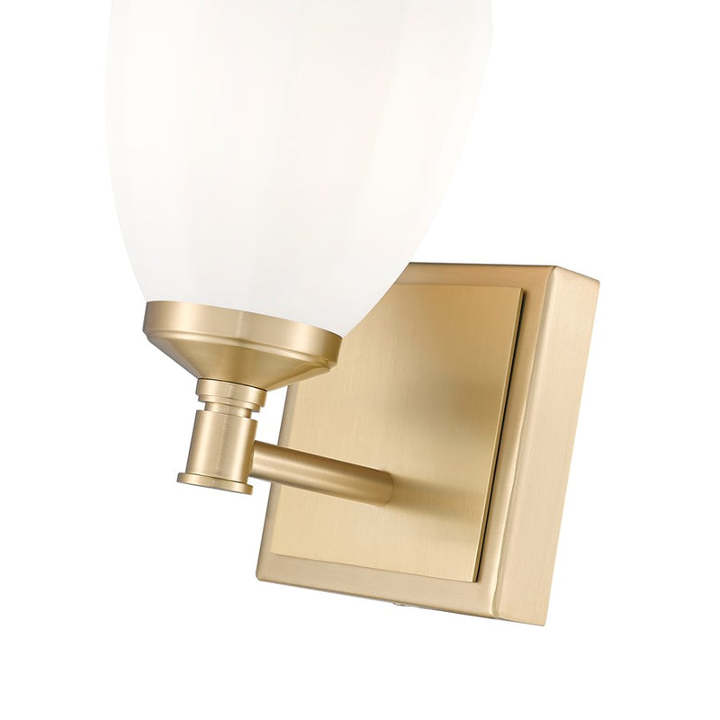Z-Lite Oren 1 Light Vanity, Modern Gold/Matte Opal