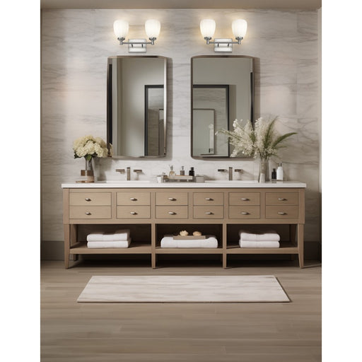 Z-Lite Oren 2 Light Vanity, Brushed Nickel/Matte Opal