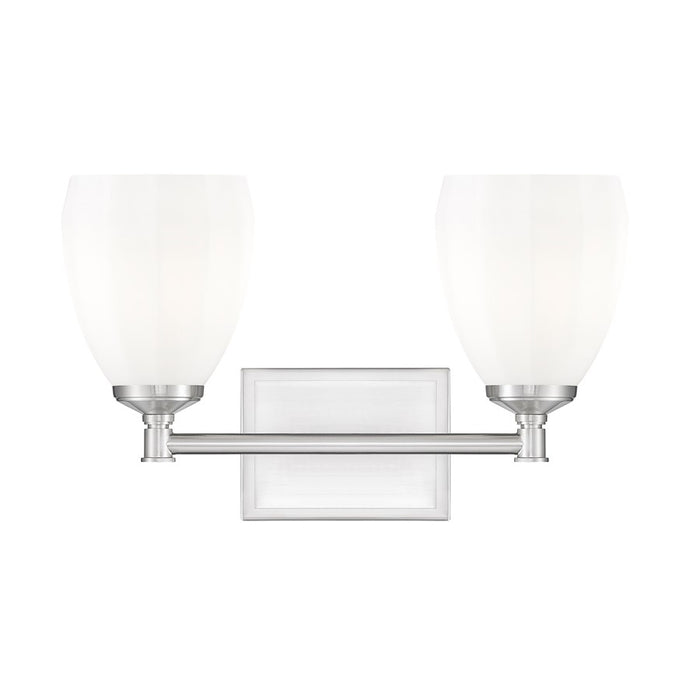 Z-Lite Oren 2 Light Vanity, Brushed Nickel/Matte Opal
