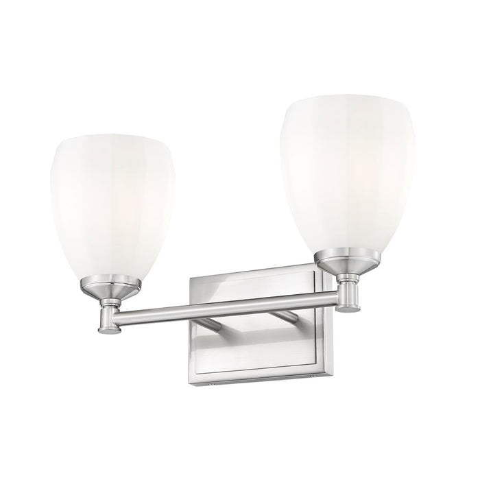 Z-Lite Oren 2 Light Vanity, Brushed Nickel/Matte Opal