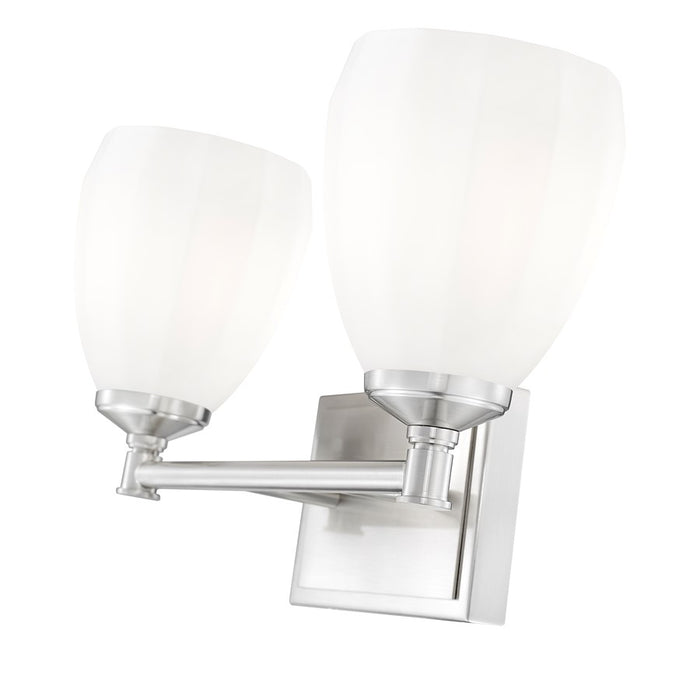Z-Lite Oren 2 Light Vanity, Brushed Nickel/Matte Opal