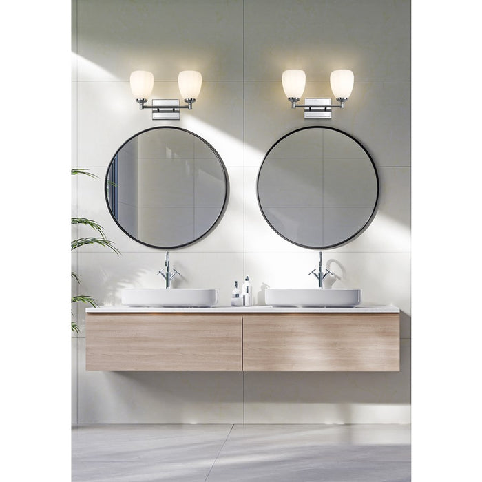 Z-Lite Oren 2 Light Vanity, Chrome /Matte Opal