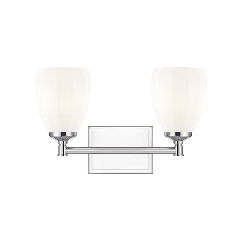 Z-Lite Oren 2 Light Vanity, Chrome /Matte Opal