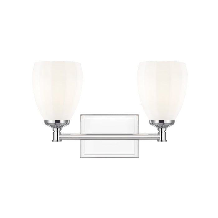 Z-Lite Oren 2 Light Vanity, Chrome /Matte Opal