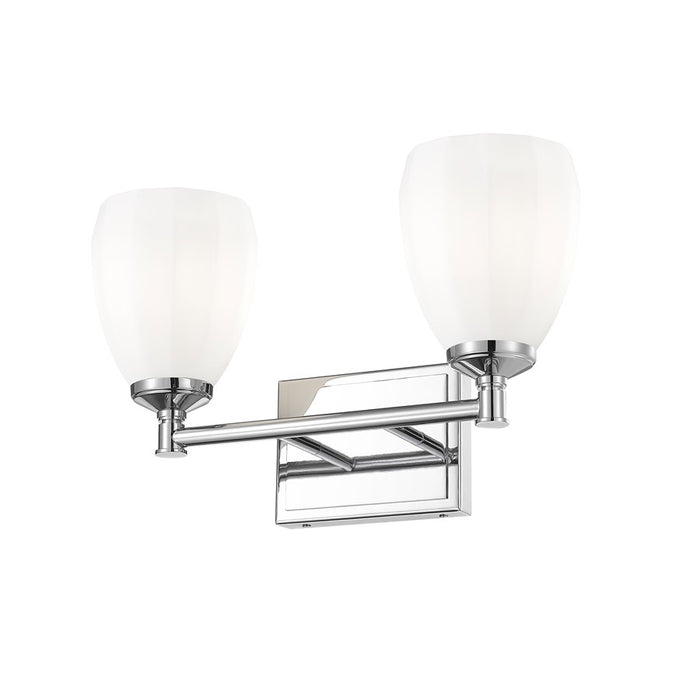 Z-Lite Oren 2 Light Vanity, Chrome /Matte Opal